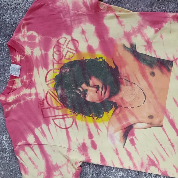 Vintage 1990s The Doors Tie Dye Single Stitch T-Shirt - Picture 3 of 5